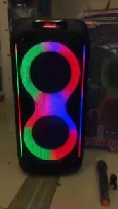 BTS 1388 Wireless Dual Subwoofer Bluetooth Speaker With Wireless Mic and Remote For Karaoke