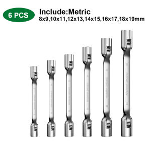 WOZOBUY Metric Double Headed Rotary Torx Socket Head Combination Spanner Wrench Auto Car Repairing Tool