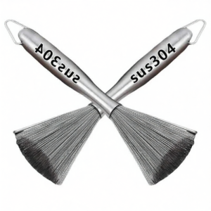 PISSA | 304 Stainless Steel Scrubber Nano-Technology Long Handle Dish Washing Steel Wool Brush