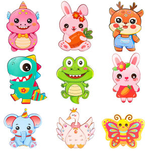 2022 LED Kids Cartoon DIY Lantern Led Mid Autumn Festival Tang Long Unicorn Kitty Doraemon Bee Rabbit