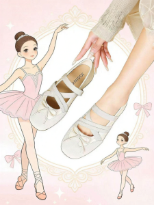 Josiny | Soft Bottom Cross Strap Bow Ballet Flats Womens Shoes