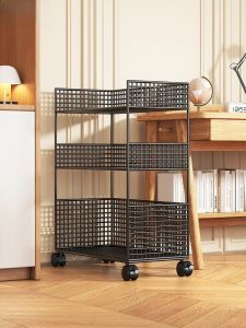 ตู้เก็บของรูปตู้หน้ามุม ชั้นวางของหลายชั้น รถเข็นเล็ก ติดประตู ห้องนอน วัสดุเหล็ก ไม่ต้องติดตั้ง สำหรับผู้หญิง