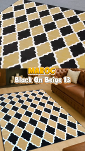[NEW COLLECTION] MAROC Karpet Lantai 100x150 Black on Beige BOB 13