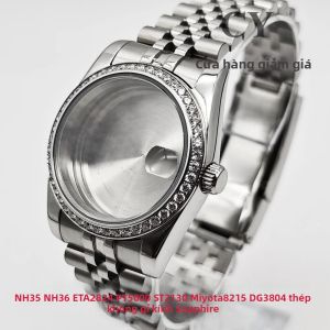 Vỏ Đồng Hồ Kim Cương RICHUS 36mm/39mm Thép Không Gỉ Màu Bạc Tương Thích Với Các Bộ Máy NH35 NH36 ETA2824 ST2130 PT5000 Miyota8215 DG3804