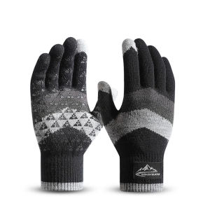 GTUBIKE Women Men Warm Winter Touch Screen Gloves Stretch Classical Knit Mittens Wool Full Finger Outdoor Cycling Driving Glove