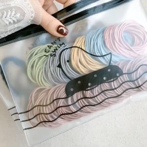 Set 100 Dây Cột Tóc Nữ Dây Buộc Tóc Tạo Kiểu Phong Cách A2244