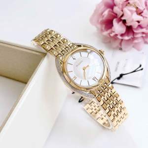 ĐỒNG HỒ NỮ CHÍNH HÃNG Bulova 98R298 Quartz Gold Case & Stainless Steel White Dial Sapphire For Women