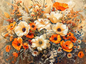 500/1000/1200/2000PCS Jigsaw Puzzle Beautiful Colorful Flowers Bouquet For Adults Perfect For Quiet Evening Activity