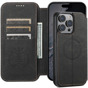 SUTENI Compatible Wireless Charging Leather Phone Case For iPhone 12 13 14 15 16 Plus 17 Pro Max Flip Cover Wallet Card Holder