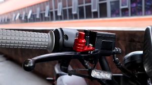 Motorcycle Parking Brake Switch CNC Aluminum Brake Lever Lock to Prevent Falls Universal