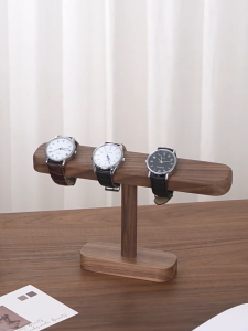 แท่นวางนาฬิกาไม้โอ๊คดำ ขาตั้งไม้สำหรับโชว์กำไล สร้อยคอ และจัดเก็บเครื่องประดับ