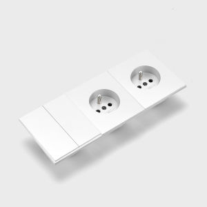Skin Sensation France Embedded Power Sockets Integrated Panel Rocker Switch Wall Socket Button Light Switch Skin Feel Paint Home