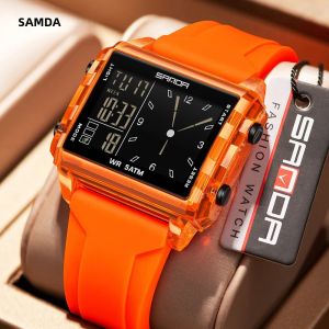 Đồng Hồ Thể Thao Đa Chức Năng SADNA 6273 Dành Cho Nữ Chống Nước Màn Hình LED Kỹ Thuật Số Hiển Thị Thời Gian Đồng Hồ Đeo Tay Điện Tử Dành Cho Học Sinh Với Dây Đeo Silicon