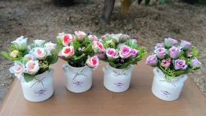 กุหลาบปลอมเหมือนจริง - พร้อมกระถาง พร็อปถ่ายภาพรูป ดอกไม้ปลอมมินิมอล