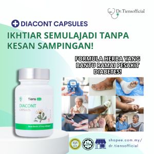 Supplement Herbal Untuk Kencing Manis - Ubat diabetes - Diacont Tiens Original - 60 Capsule