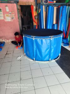 terpal kolam bulat (Orchid) D.2m T.80cm + berselot buat paralon bhn PVC ORCHID