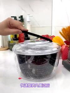 Household Vegetable Dehydrator Manual Water Salad Spinner Fruit Drain Basket Dryer Vegetable Washer