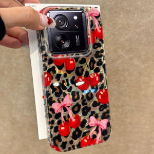 เสือดาวสีแดงเชอร์รี่ผู้หญิงสําหรับXiaomi Mi 11 Lite NE 13T 14T Pro 5G Poco X5 X6 M6 C75 C71 C65 C61 M5Sโทรศัพท์กรณีปกหลัง