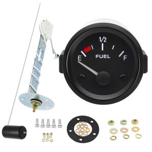 Universal 2" 52mm Fuel Level Gauge Auto Car Meter Fuel Float Sensor 240-33 ohm White LED Light Pointer Fuel Gauges Gasoline 12V