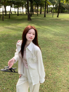 Yangruoyu Spring Peach Moon Embroidered Long Sleeve Womens Design Sun Protection Top Cotton Lyocell Blend Casual Shirt