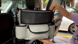 Car storage Car seat middle leather storage pocket organizer tissue water cup pocket storage organized
