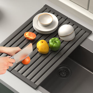 Stainless Steel 304 Kitchen Sink Dish Drainer Rack Bowl Holder Utensil Storage Basket Clothes Storage Bag Drainage Shelf