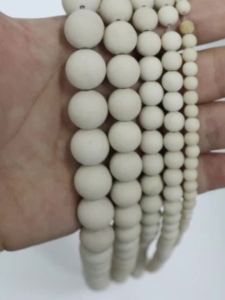 1 Strand Frosted Natural Stone Beads 4/6/8/10/12mm Beige Round Loose Beads For Jewelry Making DIY Necklace Bracelets Accessories