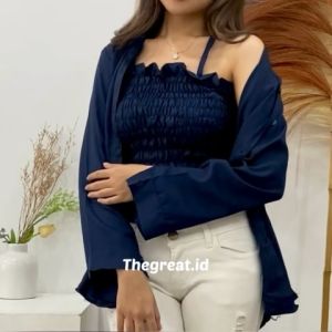 THEGREAT - Kinan 2in1 Shirt (Long-sleeved)