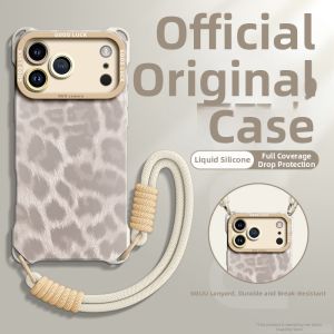 GGUU | Full Coverage Chain Phone Case for Various iPhones with Strap Compatible Models Silicone