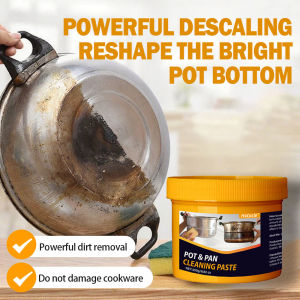 Pot & Pan Cleaning Decontamination Paste Kitchen Blackening Scale Remover Home Metal Polishing Oven Oil Stain Ware Cooktop Cream