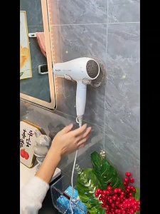 ที่แขวนไดร์เป่าผม ติดผนัง - ไม่ต้องเจาะ ชั้นวางของ - อเนกประสงค์ G3025