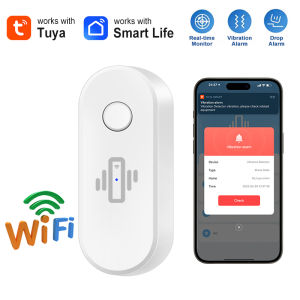 other | White Tuya WiFi Vibration Sensor Alarm Wireless Vibration Detector Smart Life APP Alert Real-Time Activity &amp Shock Detection
