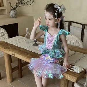 [HÀNG LOẠI 1] Váy đầm Tiên Cá cho bé gái 12-34kg Hóa trang Nàng tiên cá Halloween