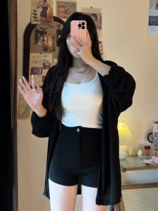 หลวม Fit ฤดูร้อน ถักป้องกันแสงแดดเปิด คาร์ดิเกน ผู้หญิง พลัสไซส์ สไตล์วินเทจฝรั่งเศส โปร่งแสง เสื้อตัวนอกแขนยาว