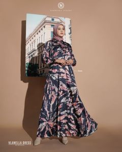 VLANELLA DRESS by Nadheera luxury Gamis dress muslim Dior silk premium motif dress wanita fashion muslim perempuan busui wudhu friendly terbaru
