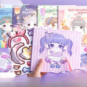 Cute Princess Dress-Up Sticker Book Childrens Girls Stick-On Pictures No-Cut Educational Toys Stickers for Kindergarten Gifts