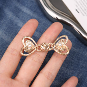 【Fairy Castle】Waist-slimming Tightener Heart Pearl Waistband Pins Adjustable Removable Chinese Knot Fixed Buckle Pants Clip DIY Accessories