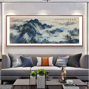 Handmade Cross Stitch Kit New 2025 Purple Eastward Flow Simple Modern Style Landscape Cotton Fabric for Living Room