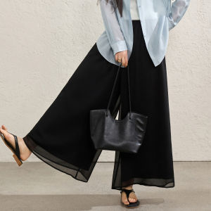 Plus Size Flowy White Chiffon Skirt Pants