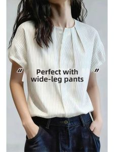 V.C.I | Elegant Striped French Style Shirt