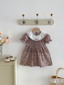 2026 New Summer Baby Dress 9M-4T Cute Floral Thin Girls Dress Embroidered Flower Collar Kids Sweet Princess Dress