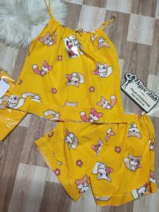 Bộ đùi dây hình cute chất vải lụa 100d