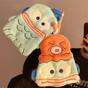 ผ้าเช็ดหน้าอนิเมะฮังโยดอนสำหรับเด็ก น่ารัก คาวาอี้ การ์ตูน ผ้าขนหนูคอรัลซับน้ำได้ดี แห้งเร็ว สำหรับใช้ในห้องน้ำ