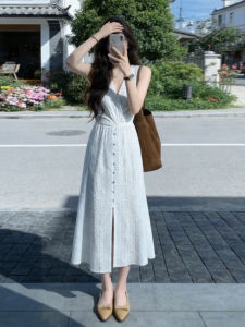 unifittoo | Elegant Sleeveless V-neck Slimming Summer Dress