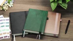 Lined Journal Notebook 400 Pages Thick Journal for Writing A5 Hardcover Leather Notebook with 100Gsm College Ruled Paper for Women Men Work Note taking 5.8" x 8.4" Green