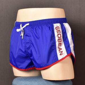 กางเกงกีฬาชายหาดบางเฉียบ ทรงหลวม กางเกงว่ายน้ำ กางเกงกีฬา ผ้าไนลอน ระบายอากาศได้ดี สำหรับผู้ชาย ทรงสามส่วน เอวยางยืด