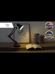 IKEA LED Style Table Lamp Metal Wire Reading Lamp Desk Lamp Long Arm Folding Bedroom Study Lamp Lampu Baca