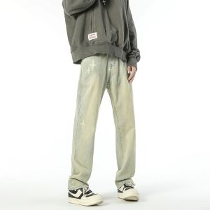 กางเกงยีนส์ทรงหลวมขาตรงสำหรับผู้ชาย สไตล์ญี่ปุ่น ทรงหลวม กางเกงขายาวทรงตรง กางเกงขายาวลำลอง ทรงหลวม ทรงหลวม ทรงหลวม