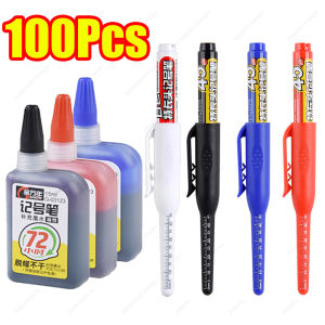 100-1Pcs Wholesale 45mm Long Nib Head Carpenter Marker Pens White/Black/Blue/Red Hole Marker Pen for Measure Woodwork Hand Tools