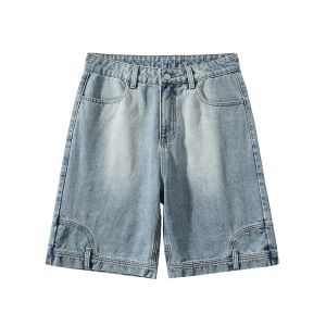 Jiaxun | Vintage Washed Reversed Niche Design Loose Shorts